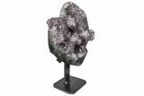 Amethyst Geode Section on Metal Stand - Stalactite Formations #171778-1